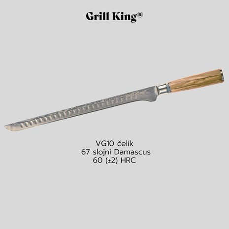 Grill King Damascus nož za šunku i pršut, 30,5 cm