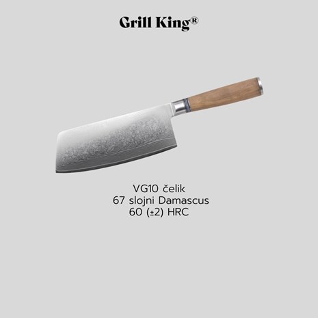 Grill King Damascus azijski nož za sjeckanje, 18 cm