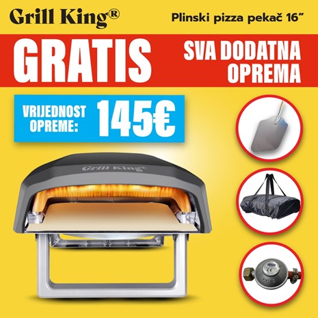 Grill King Pizzaiolo 16" plinski pizza pekač + bogata oprema u setu