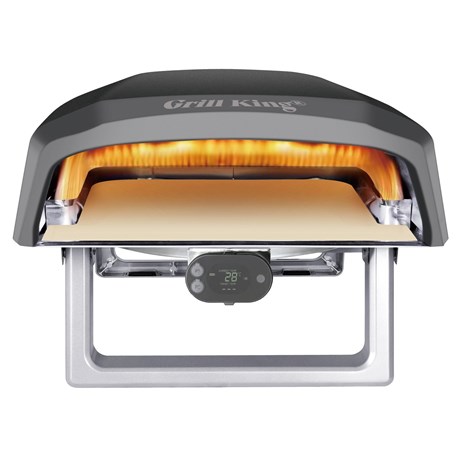 Grill King Pizzaiolo 16" SERIES III klasična plinska pizza pećnica s termometrom + plinski regulator s crijevom + Chef Pro End-grain okrugla masivna kuhinjska daska s dva lica, 40 cm