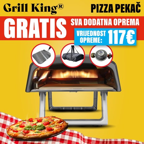 Grill King Pizzaiolo 12" plinski pizza pekač + bogata oprema u setu