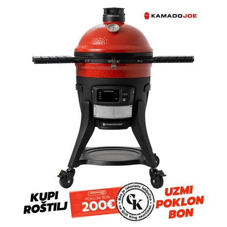 Kamado Joe Konnected Joe Digital keramički roštilj i dimilica na ugljen s postoljem, 18"/46 cm