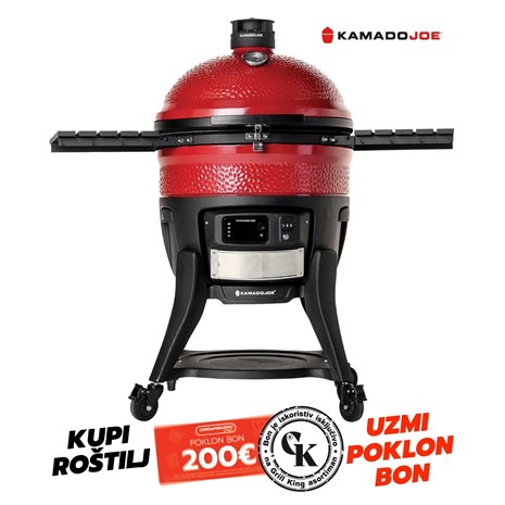 Kamado Joe Big Joe Konnected Joe Digital keramički roštilj i dimilica na ugljen s postoljem, 24"/61 cm
