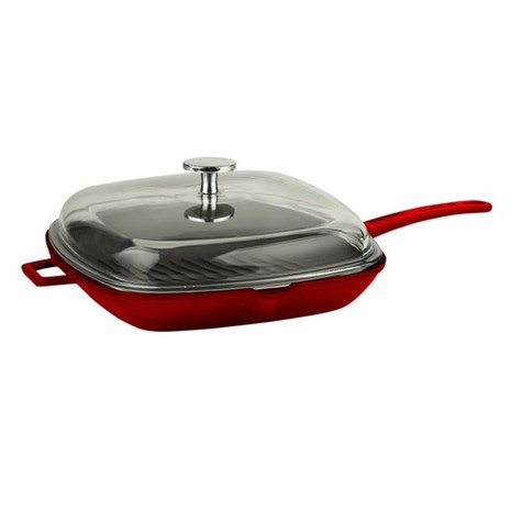 Lava grill tava sa staklenim poklopcem