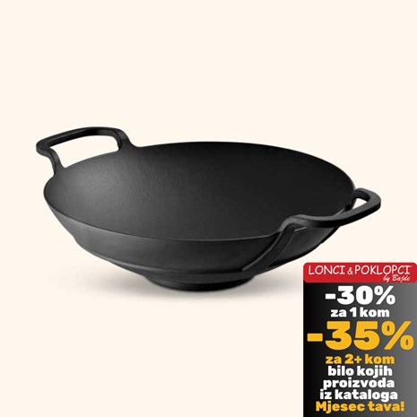 Lava wok s integriranim ručkama