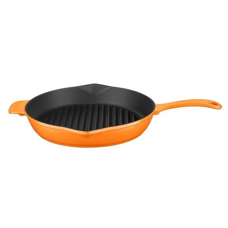 Lava okrugla rebrasta grill tava s odljevnim kanalima