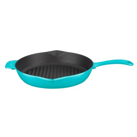 Lava okrugla rebrasta grill tava s odljevnim kanalima