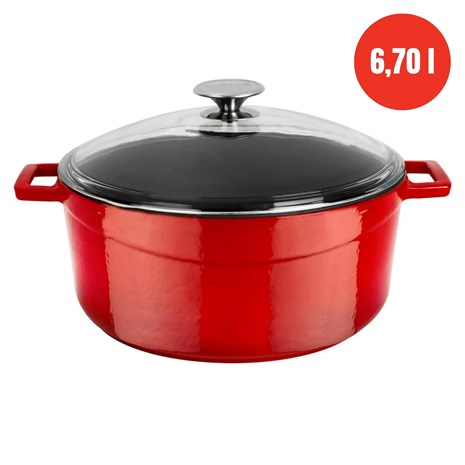 Lava Glaze okrugli Dutch oven sa staklenim poklopcem