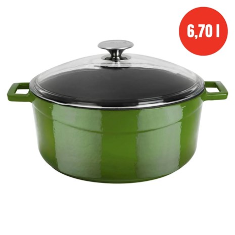Lava Glaze okrugli Dutch oven sa staklenim poklopcem