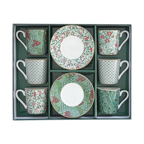 Easy Life Floral Fantasy šalica za kavu s tanjurićem, set za 6 osoba