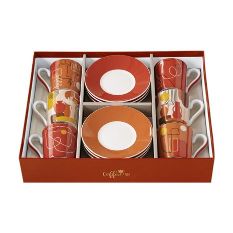 Easy Life Terracotta šalica za kavu s tanjurićem, set za 6 osoba