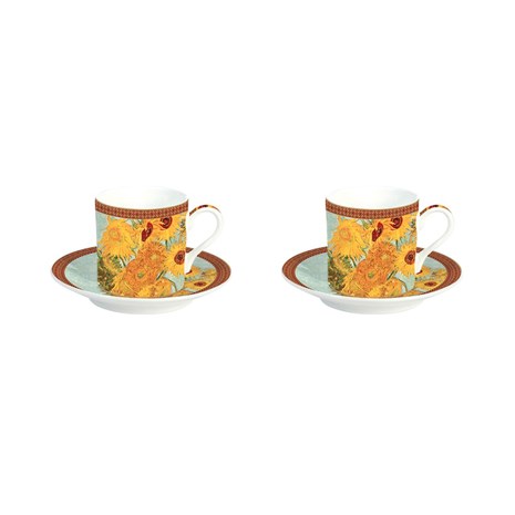 Easy Life Vase With Twelve Sunflowers šalica s tanjurićem, set za 2 osobe