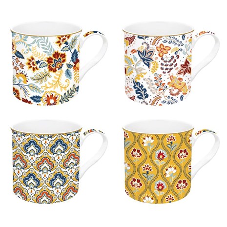 Easy Life Paisley Abundance Fine China šalica za čaj, set za 4 osobe
