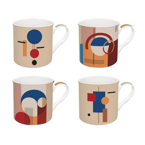 Easy Life Bauhaus Fine China šalica za čaj, set za 4 osobe