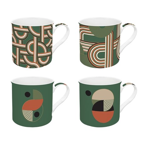 Easy Life Geometrical Loop Fine China šalica za čaj, set za 4 osobe
