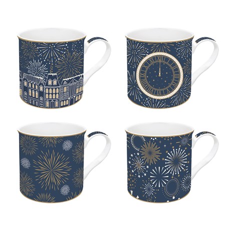 Easy Life Midnight Fine China šalica za čaj, set za 4 osobe