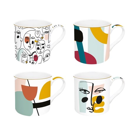 Easy Life Modernism Fine China šalica za čaj, set za 4 osobe