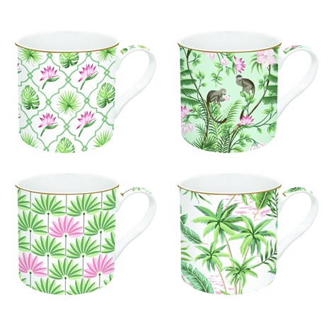 Easy Life Wild Tropical Fine China šalica za čaj, set za 4 osobe
