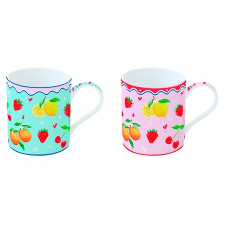 Easy Life Fruit Mania Fine China šalica za kavu, set za 2 osobe
