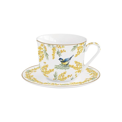 Easy Life Mimosa šalica s tanjurićem, set za 1 osobu