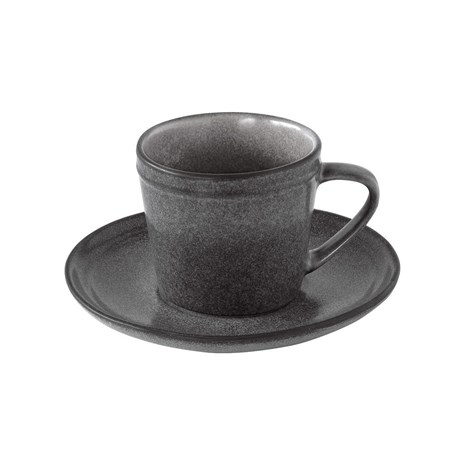Easy Life Essential Dark Grey šalica s tanjurićem