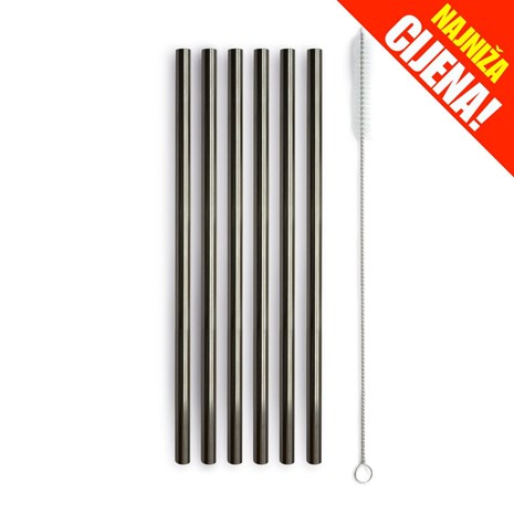 WD lifestyle Reusable 7u1 set metalnih slamki za sokove i koktele